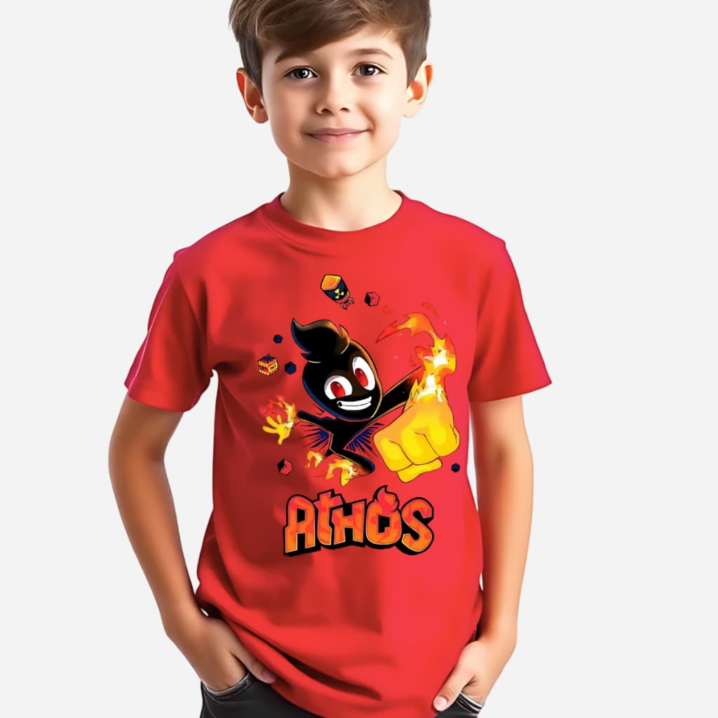 Camiseta Athos Infantil Youtuber Craft Jogo Game Juvenil Criança Presente Festa Aniversario Natal Show Rapone Haas