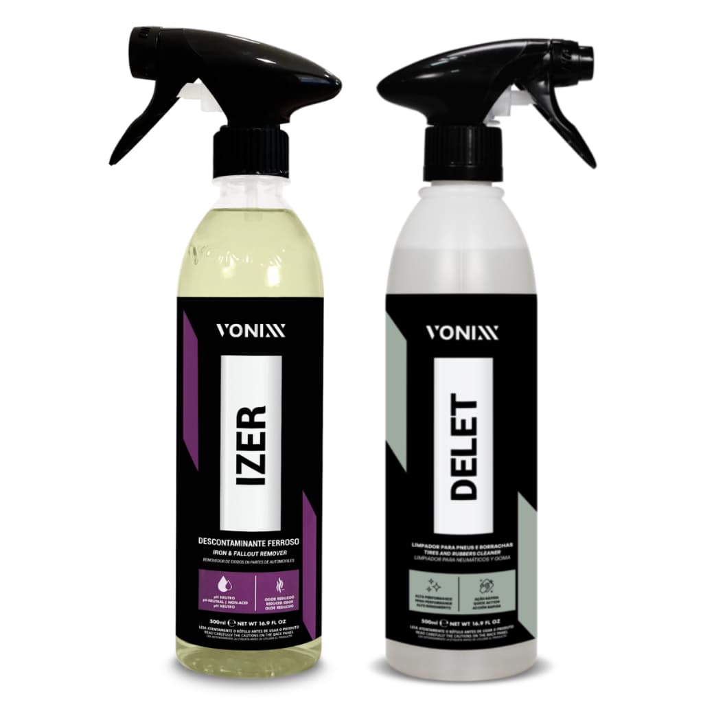 Limpador De Pneu Borracha Delet + Izer Limpa Rodas Vonixx 500ml
