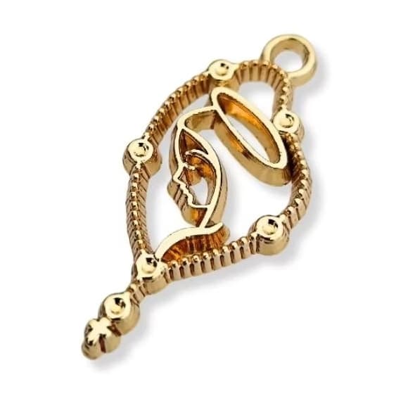Kit 10 Pingentes Católico Dourado Terço Santo Rosário Finalizador Banho Catáforético