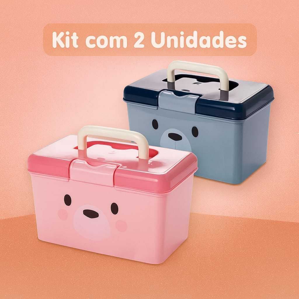 Kit Com 2 Unidades Maleta Organizados Para Remédios Infantil Caixa organizadora Multiuso Farmácia 1,7 L
