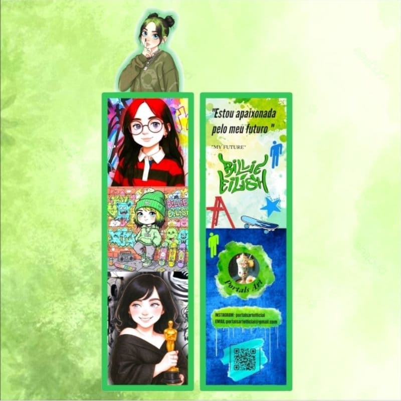 Marcador de páginas Billie Eilish (Design exclusivo Portals Art)