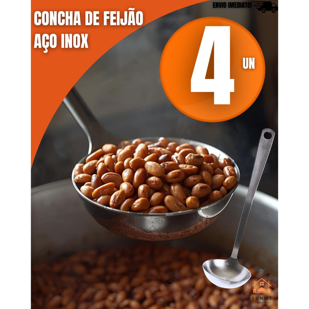 Concha de Feijão Inox 23cm – Utensílio Resistente, Elegante e Essencial para Sua Cozinha G