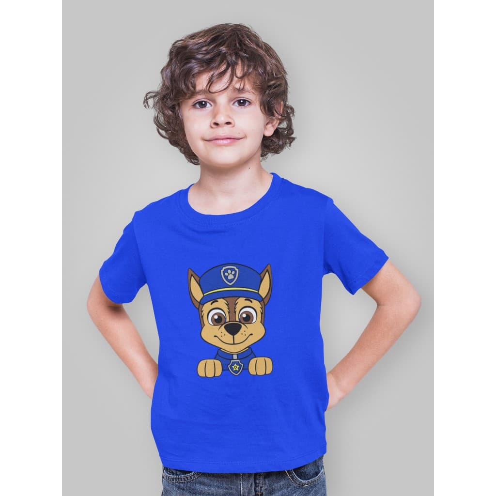 Camiseta Patrulha Canina Chase Blusa Infantil 100% Algodão Roupa Infantil Menino