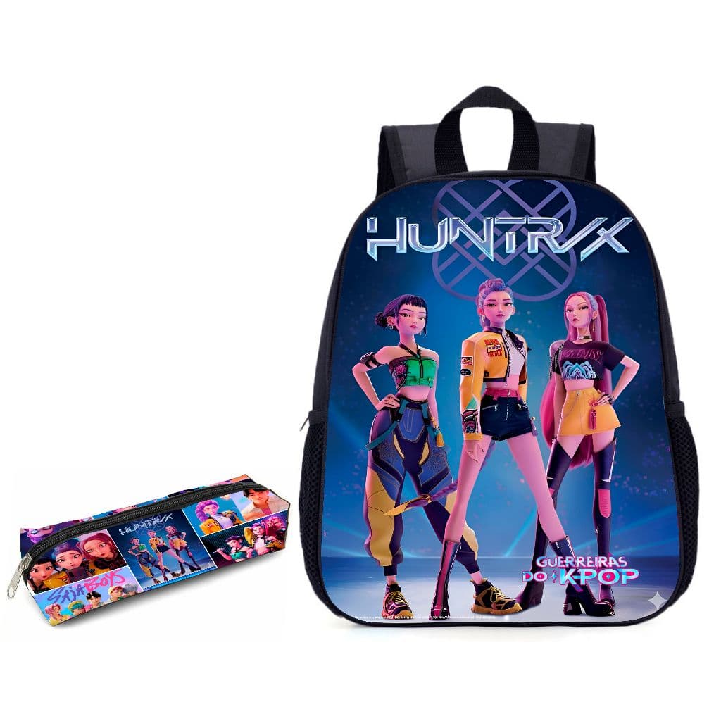 Mochila e Estojo Guerreiras do K-Pop  adolescentes para viagens, bolsa escolar