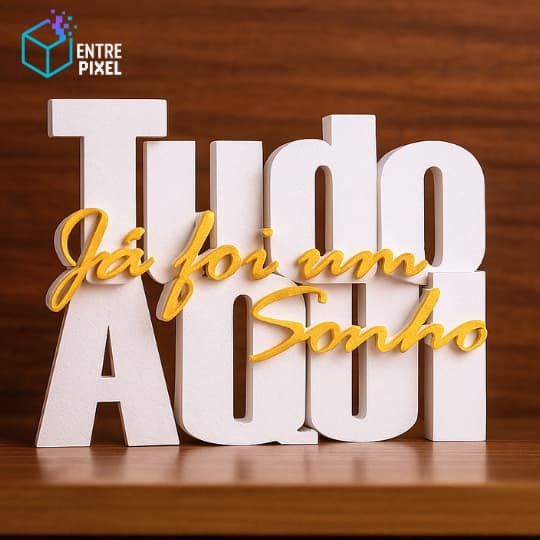 Plaquinha Decorativa “Tudo Aqui Já Foi um Sonho” frases biblicas, Motivacional.