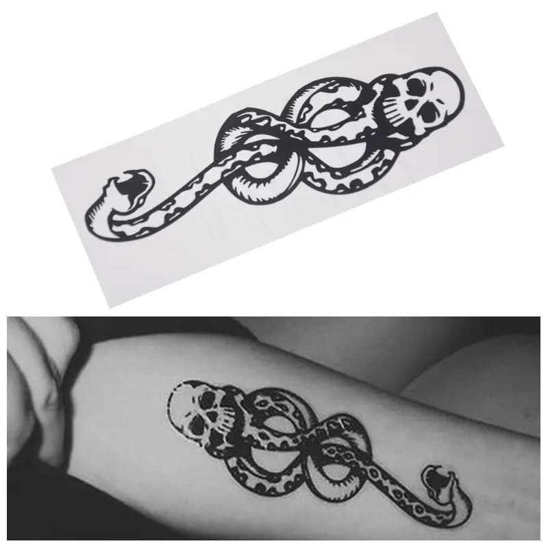Tatuagem Fake Temporária Comensal da morte Harry Potter Cicatriz Valdemort Cosplay Marca Negra