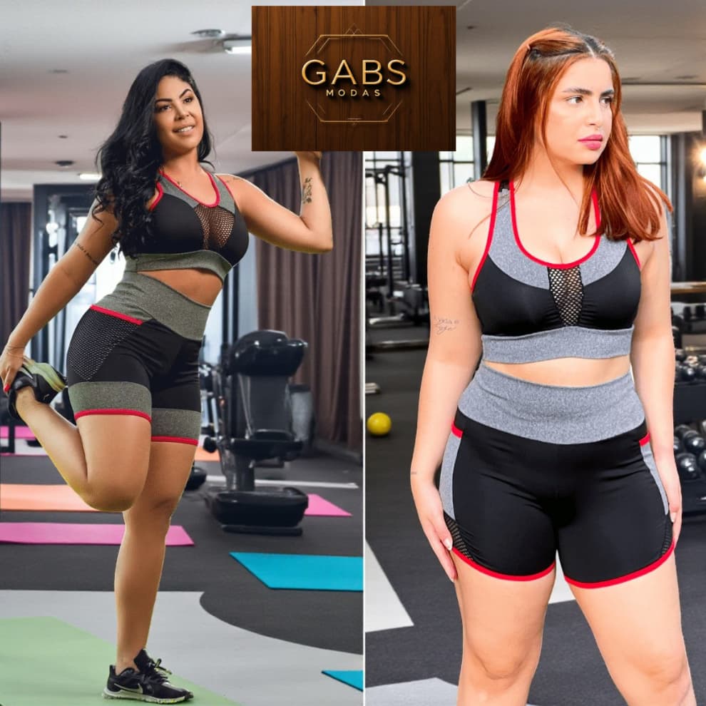 Kit Fitness 2 Conjuntos Top Short Suplex Conforto Máximo e Estilo na Academia para treinar