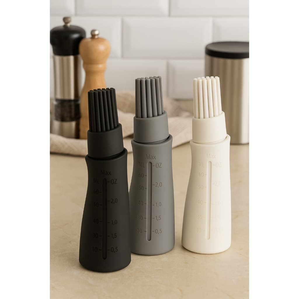 Pincel Silicone com Reservatório 60ml Culinário Dispenser  Óleo Azeite Untar Formas Frigideira