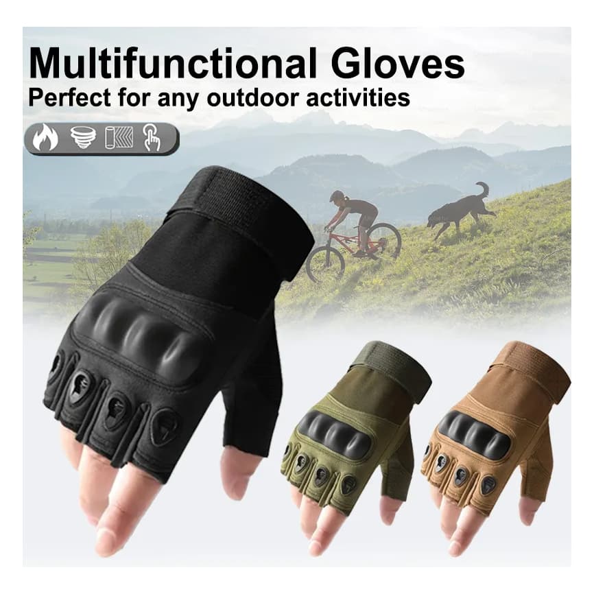 Par de Luvas Táticas Meio Dedo Airsoft Paintball Militar esportes ciclismo montanhismo motociclismo