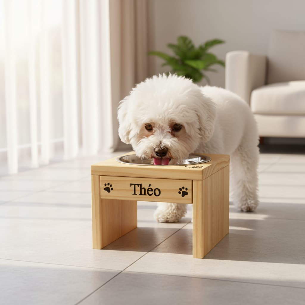 Comedouro Único Elevado Para Cachorro Médio Personalizado
