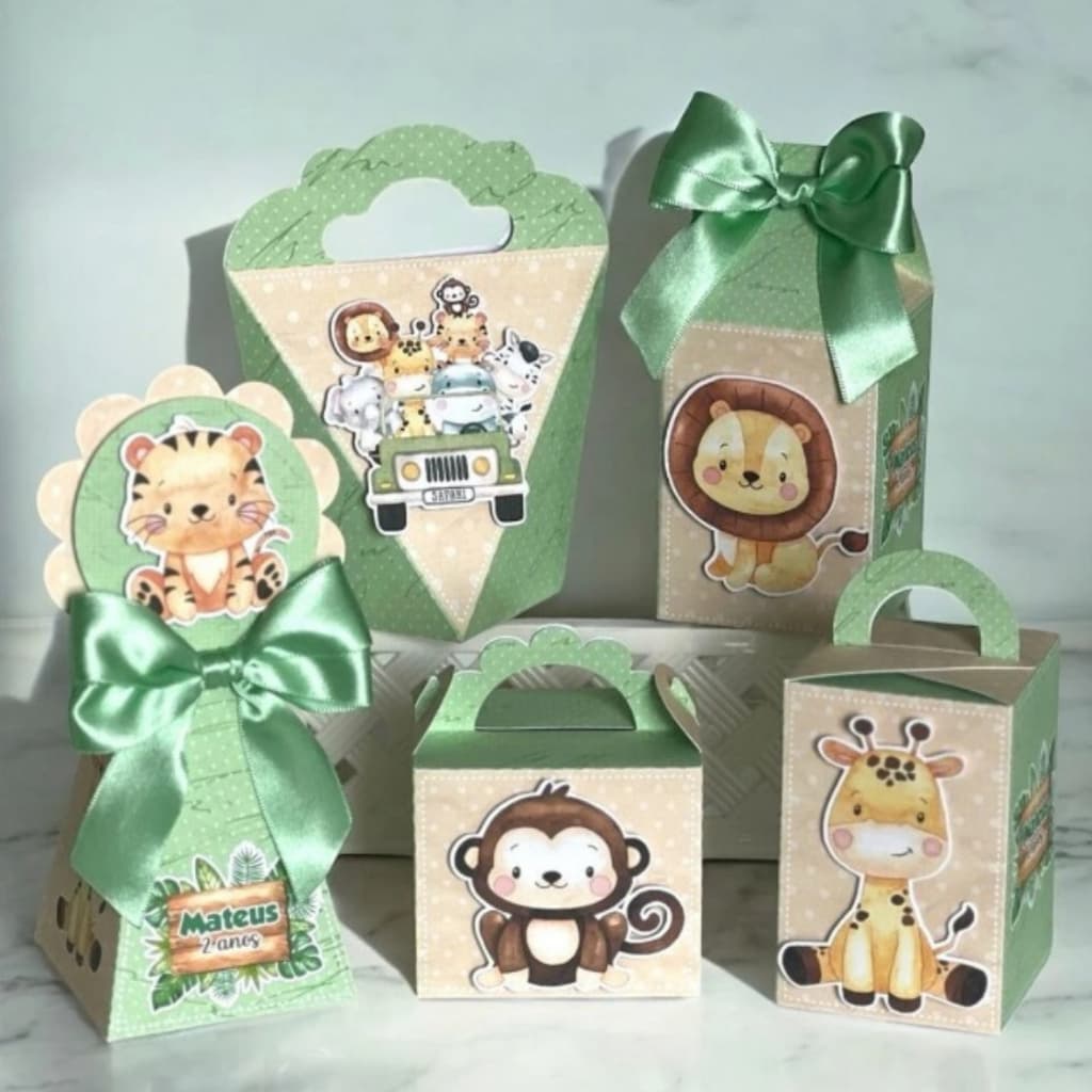 Kit Festa Personalizada Caixinhas para festa infantil - Safari Baby 3D