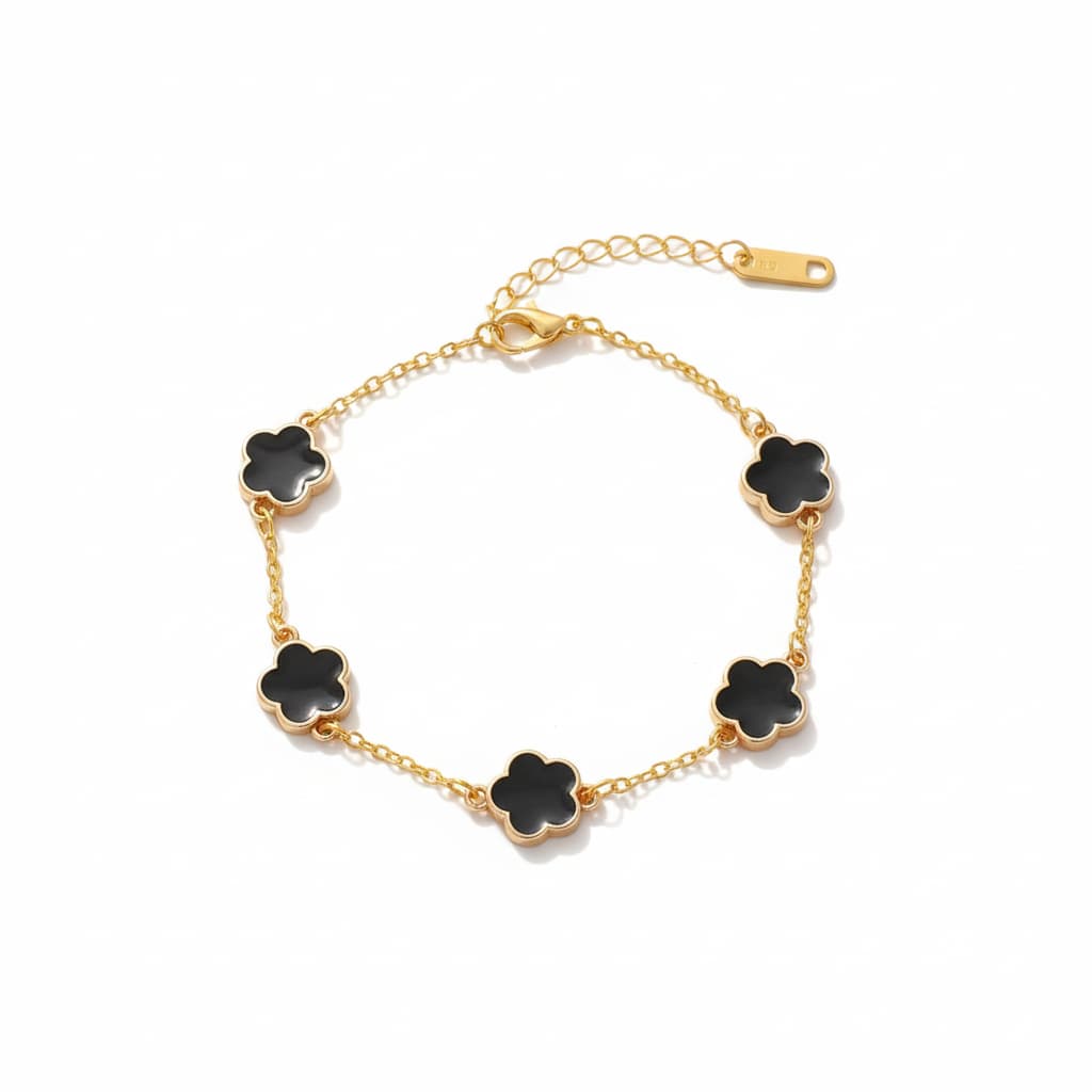 Pulseira Trevos Feminina Masculina Unissex Dourado Banhada a Ouro 18k