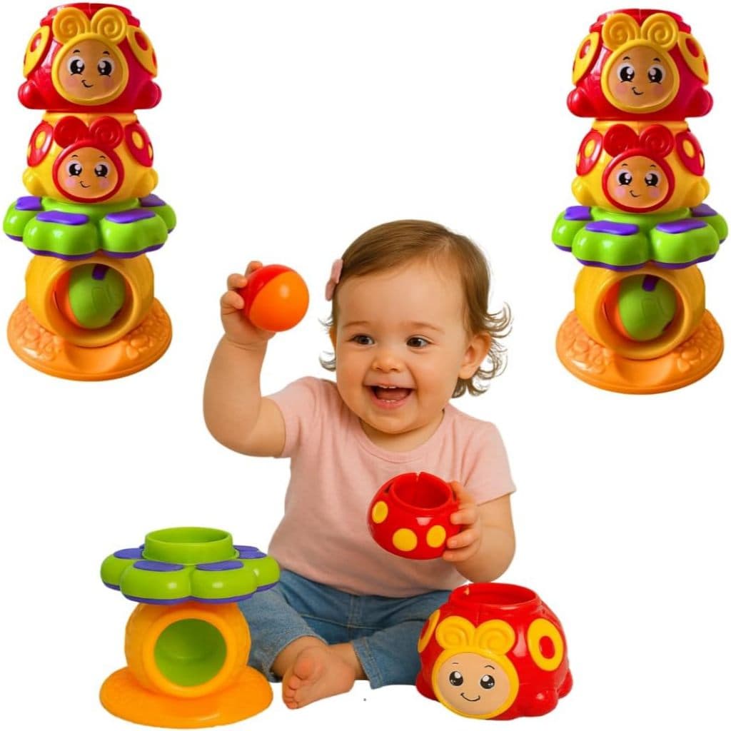 Brinquedo Educativo Joga Bolinha Joaninha Encaixar Monta Desmonta Colorido Brinquedo Para Bebe 1 ano