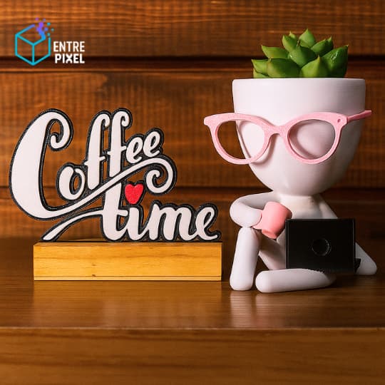 kit cantinho do café com Vasinhos de decoração, robert plant, coffee time.