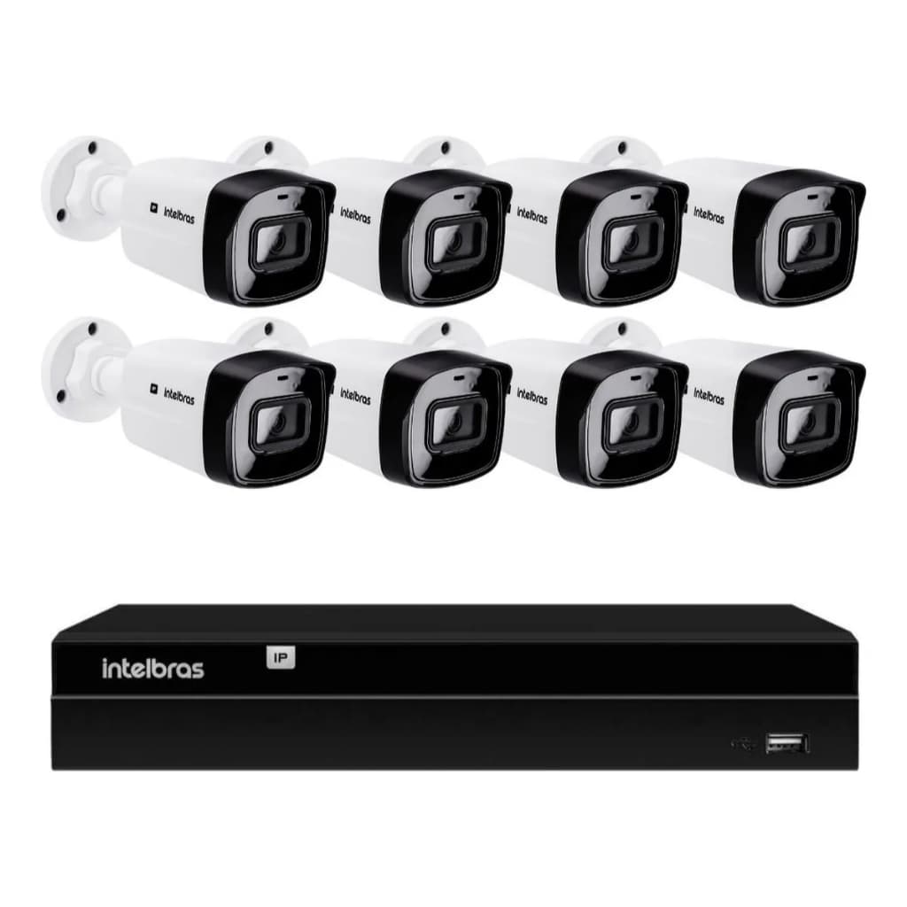 Kit 8 Câmeras Bullet Vip-c 1230 Ip 1080p Intelbras Nvr 1408