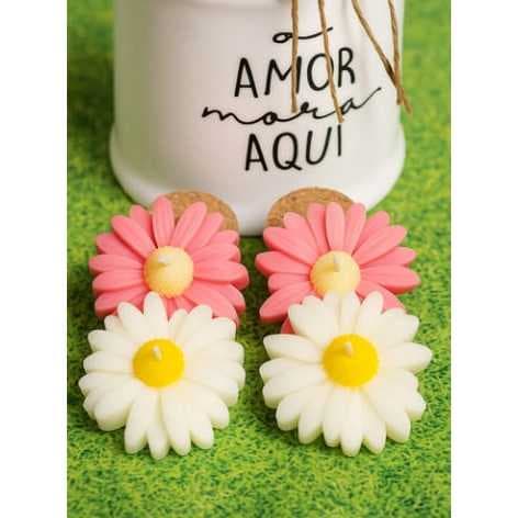 Vela Aromática Margarida – Lembrancinha Floral Perfumada - flores flutuante
