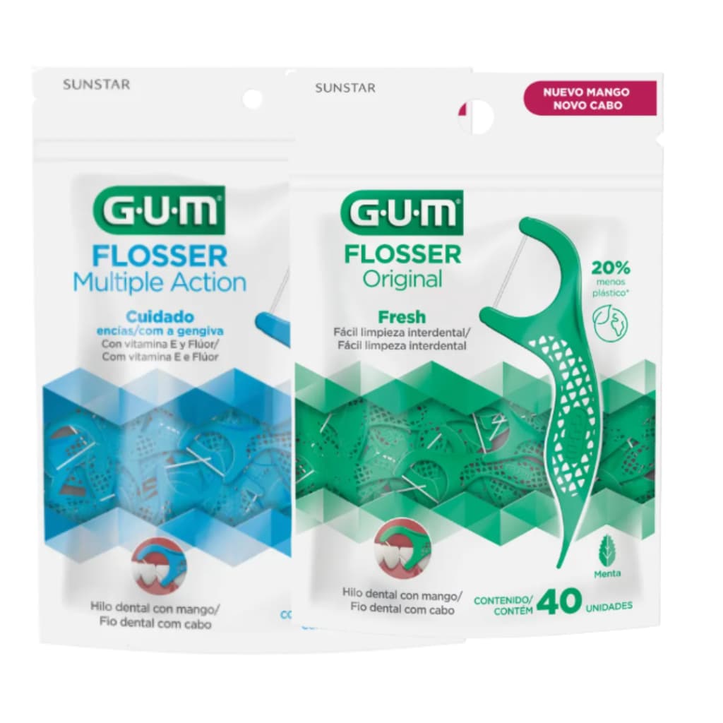 Kit Flosser Gum c/80 unid Multipla Ação  + Flosser Original