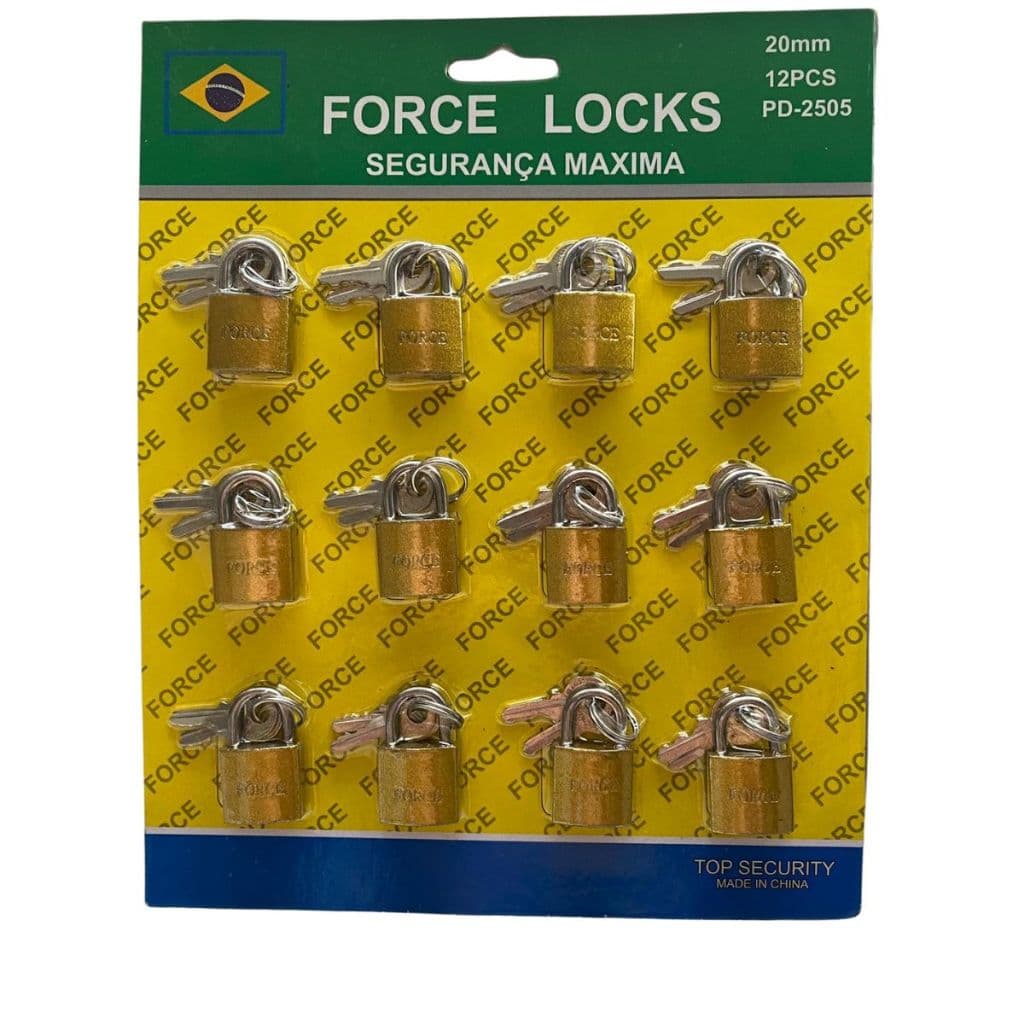 Kit 10 Cartelas de Cadeado 20MM - 120 UNIDADES P/ Malas - Bagagens - Bolsas - Armários - Revenda
