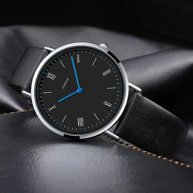 Relógio de quartzo masculino com mostrador simples, relógio de quartzo  minimalista de luxo