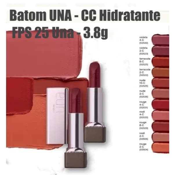 Batom Una Natura FPS 25 - 3,8g