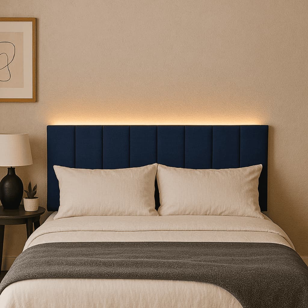 Cabeceira Modular De Parade Linho Premium Adesiva Fácil Instalação Moderna Para Cama Box Queen