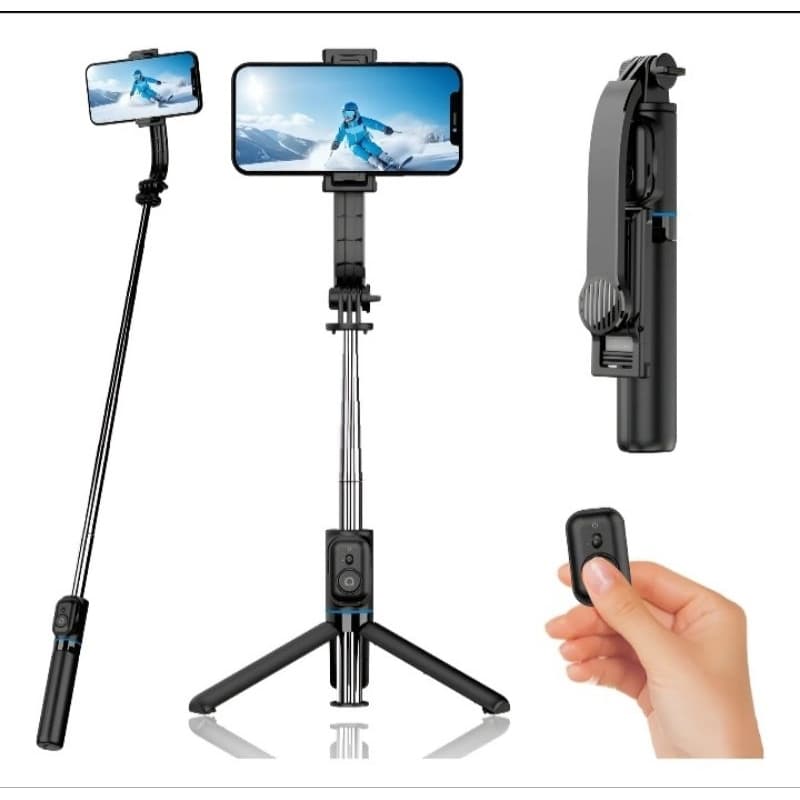 Bastão de Selfie Hmaston Retrátil com Controle Remoto – Compatível com Android e iOS