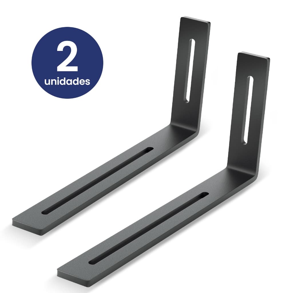 KIT 2 Mão Francesa Cantoneira Suporte Prateleira Espessado até 200kg 30cm para Prateleiras Bancadas Móveis Madeira