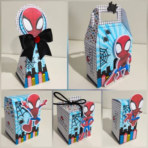 Kit Caixinha Para Festa Homem Aranha Baby Papelaria Personalizada Caixa Desmontado