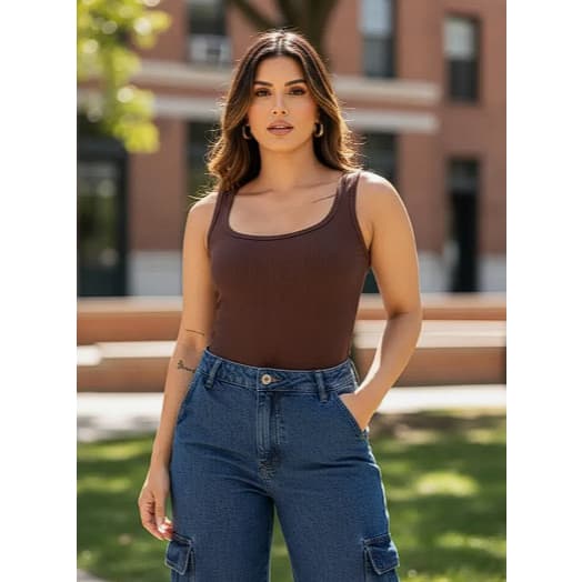 Kit Blusa feminina Regata Canelada Básica Feminina dia a dia