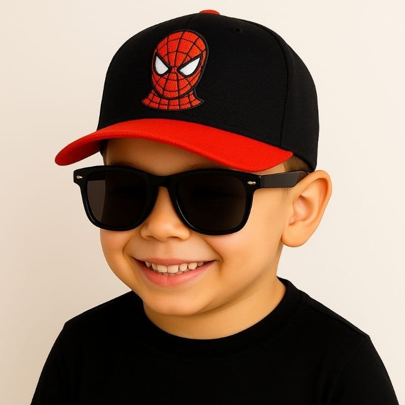 kit boné infantil aba curva ajustavel de personagens+Óculos Infantil | Kit Moda Kids Verão Estiloso