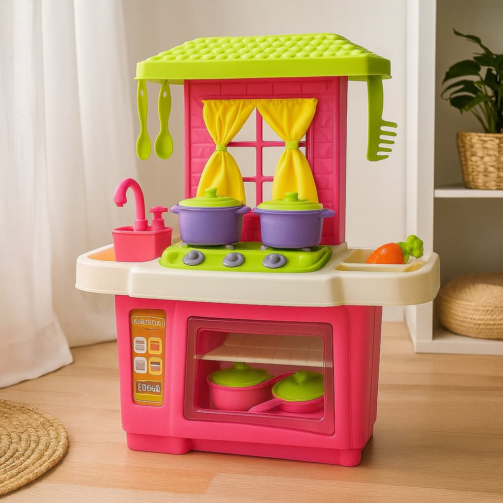 Kit Cozinha Encantada Fogão Pia Forninho Brinquedo Panelinhas Mini Eletros Criança Cozinha Faz de Co