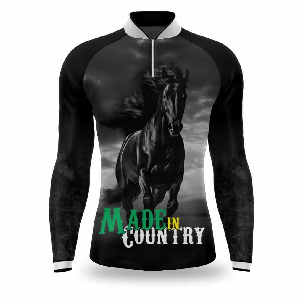 Camisa Cavalo Infantil Adulto Country Cavalgada Proteção Uv50+