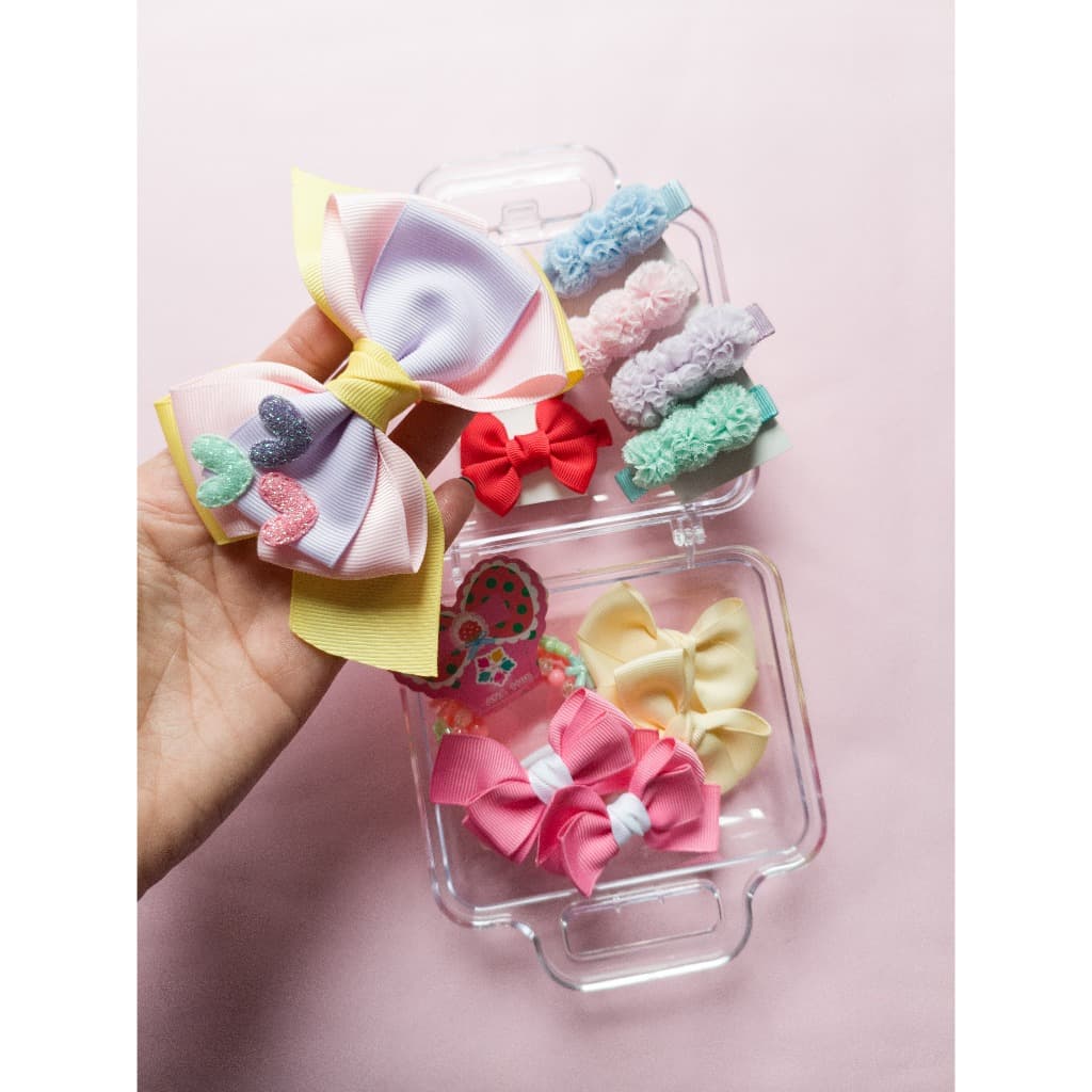 Kit maleta laços diversos - presente - dia das crianças - acrilico - infantil - beleza