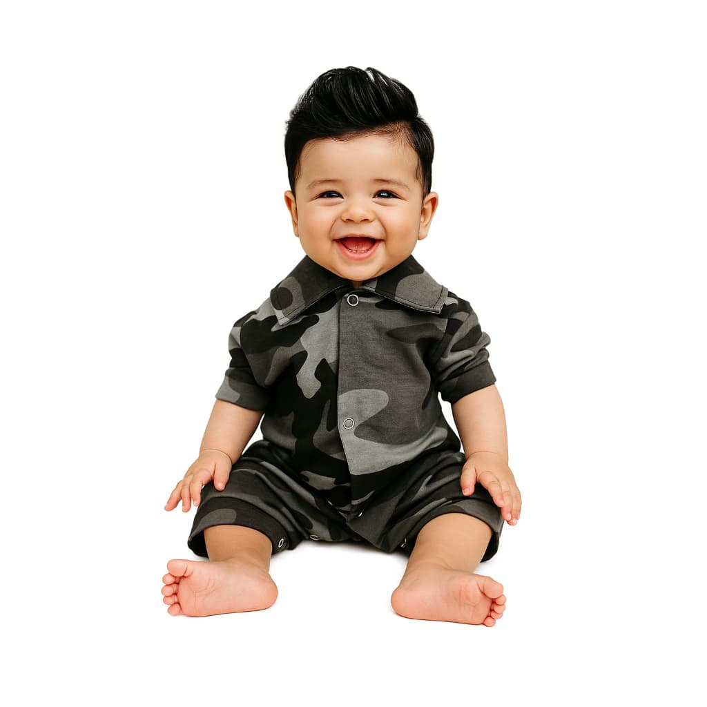 Macacão Curto Camuflado Urbano 100% Algodão