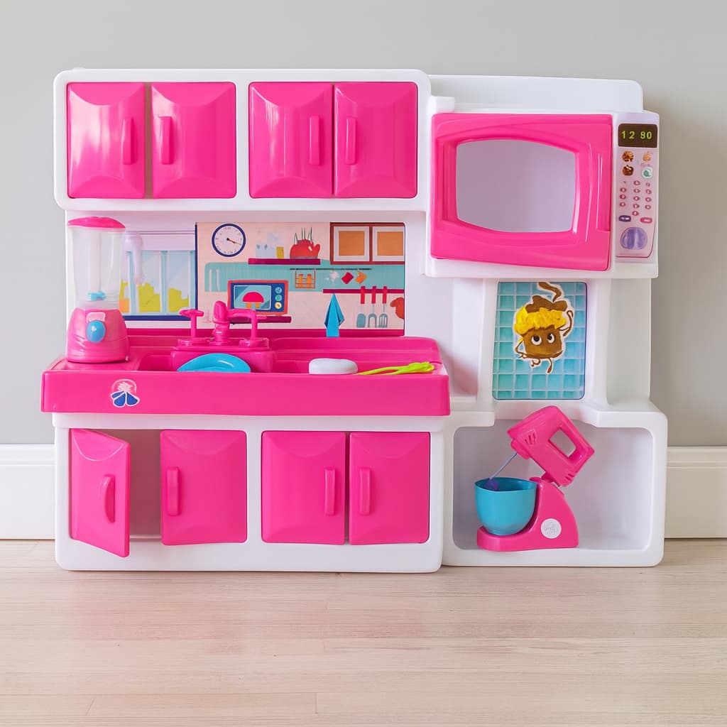 Cozinha Infantil Rosa Brinquedo Menina Com Pia Armário Fogão Panelinhas Brincar De Casinha Educativa