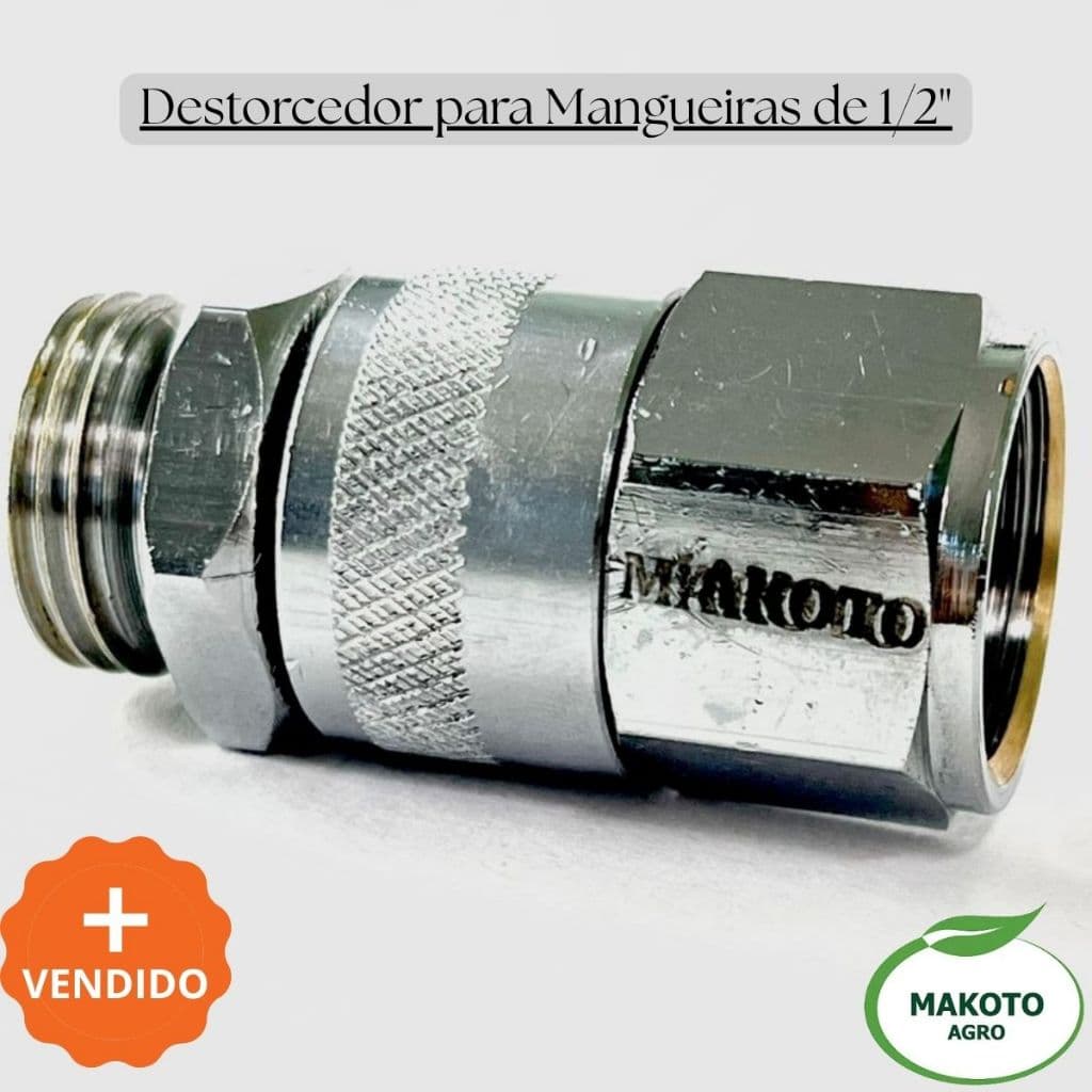 Destorcedor Para Mangueira 1/2" Makoto Adaptador Giratório Com Rolamento De Esferas