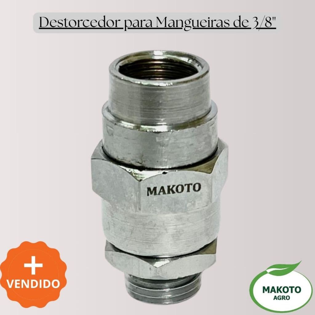 Destorcedor Makoto 3/8" Acessório Giratório Para Mangueira Ideal Para Plantação Jardinagem E Limpeza