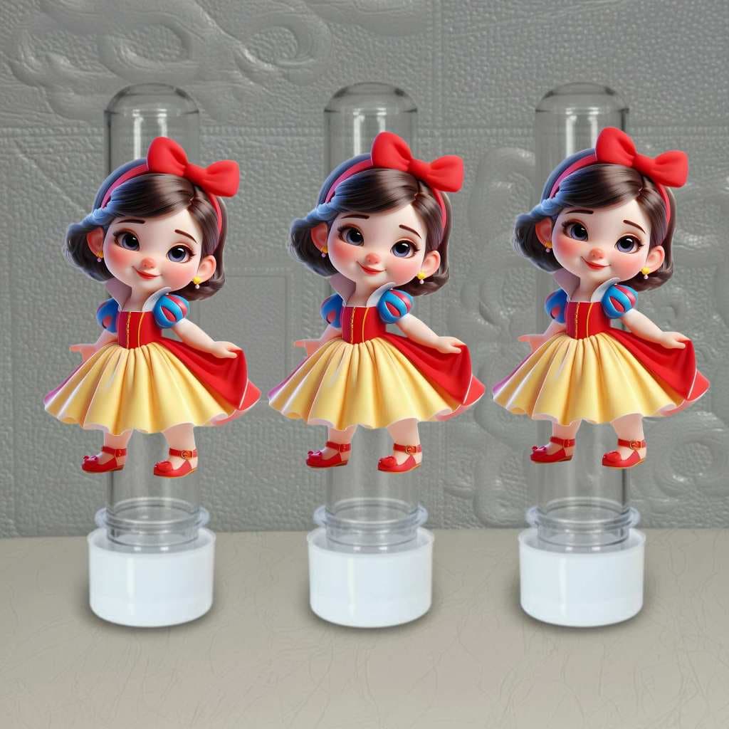 20 APLIQUES  TAG PARA TUBETES TEMA BRANCA DE NEVE BABY 13 CM