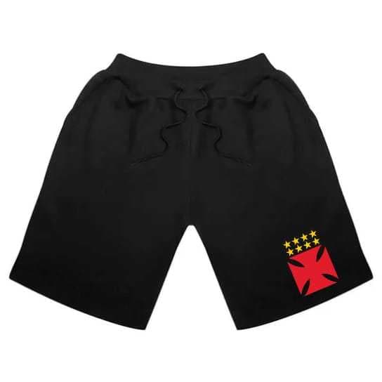 Bermuda short de moletinho vasco masculina promoção academia caminhada treino