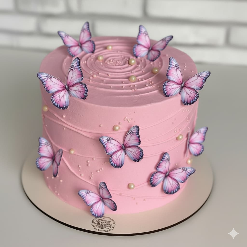 40 Borboletas rosa em papel para topo topper de bolo decoração