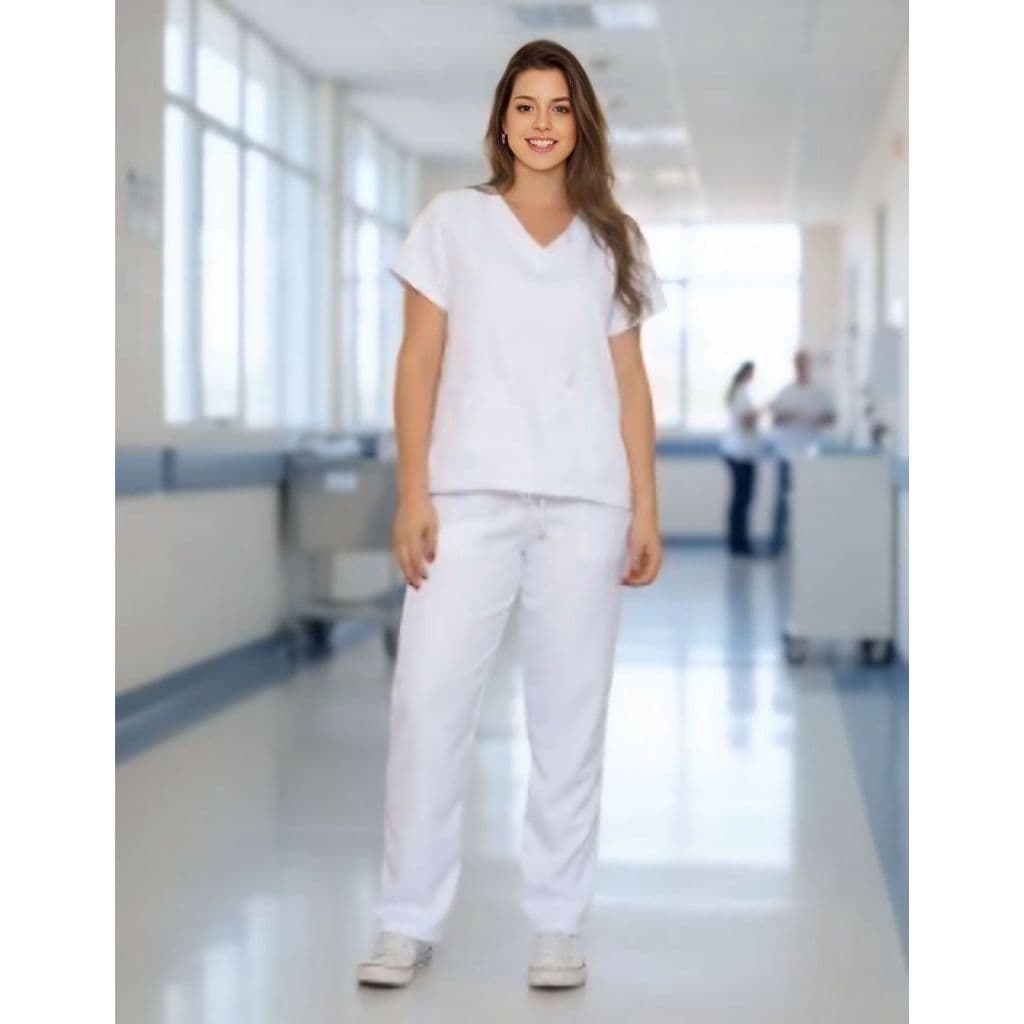 Pijama Cirúrgico Scrub Feminino Gabardine Dona Bordo, Tecido não Amassa e seca rápido 10