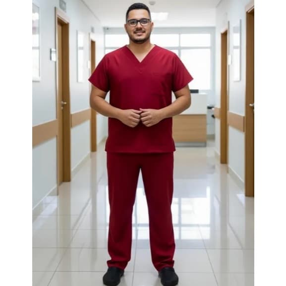 Scrubs Conjunto Pijama Cirúrgico Masculino Enfermagem Blusa E Calça Hospitalar 10