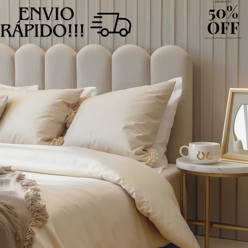 Kit Com Até 8 Cabeceiras de Cama Luxuosas Queen King Casal Solteiro Box 45x20 NUVEM - Envio Ultra Rápido!