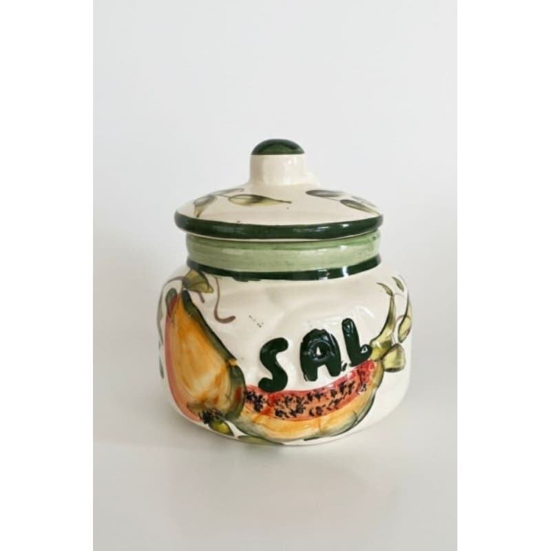 Saleiro verde tampa sal tempero decoração cozinha himalaia sal rosa