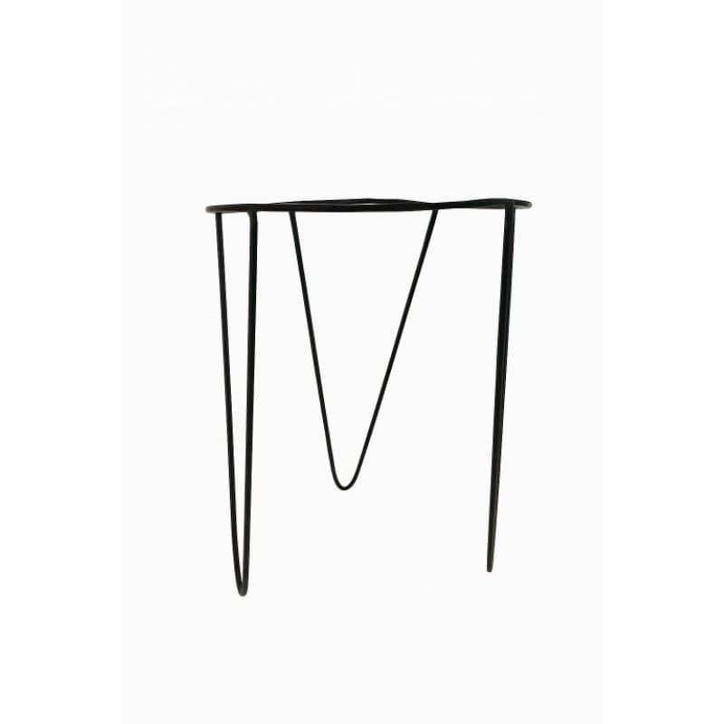 suporte para vaso com 3 peças pretas aço 20cm/30cm