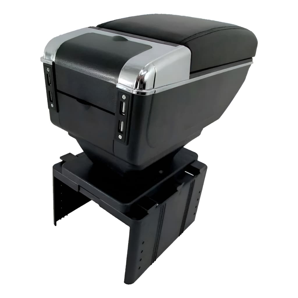 Apoio Console Braco Automotivo Universal Com Entrada  7 Usb Preto