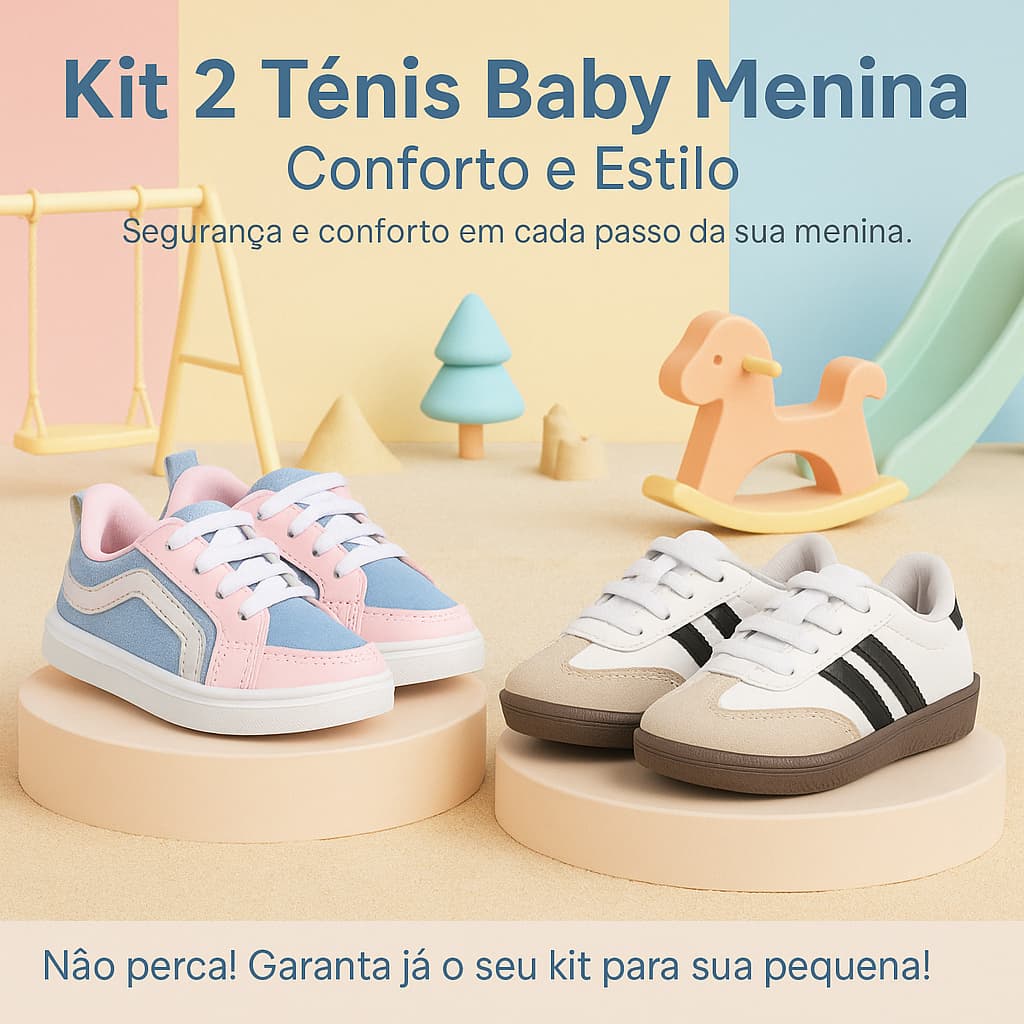Kit 2 Tênis Infantil Menina VS + Sambinha – Conforto e Praticidade em Cada Passo  - Não Perca!