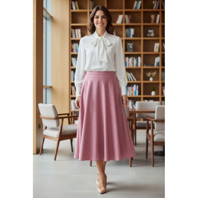 Saia Feminina Midi Godê Moda Evangélica Elegante Saia Evasê Saia de Malha Feminina