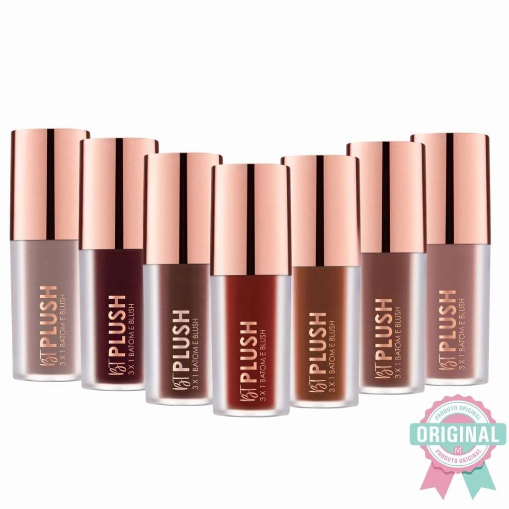 Bt Plush 3x1 Batom Blush E Sombra Bruna Tavares Opções-Efeito Blur, Semi Matte, Lançamento, Original