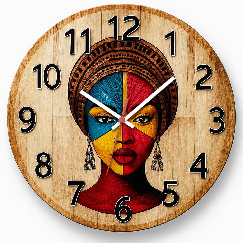Relógio de Parede Decorativo Arte e Cultura Pendulart 29cm Adesivado Silencioso